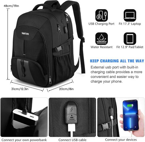 School Backpack for Teens and Adults,17.3 Inch Laptop Bookbag for High School College Students Work Office Business Travel in Saudi Arabia
