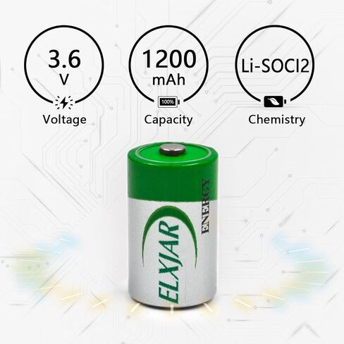 (5 عبوات) بطارية 3.6 فولت 1/2AA 1200 مللي أمبير XL-050F بطارية ليثيوم ثيونيل كلوريد (Li-SOCL2)، بديلة لـ XL-050F، ER14250/W B9604T in Kuwait