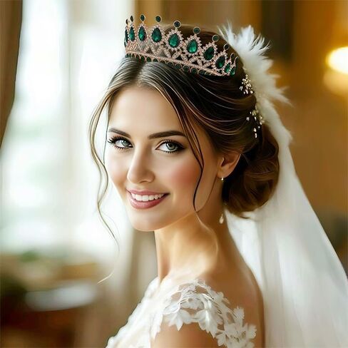 FORSEVEN Crystal Tiaras and Crowns for Women - Wedding and Birthday Party Princess Crown Hair Accessories - Bride Rhinestone Headband in Saudi Arabia