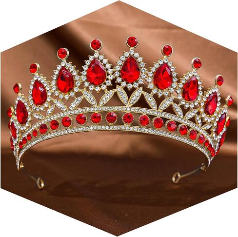 FORSEVEN Crystal Tiaras and Crowns for Women - Wedding and Birthday Party Princess Crown Hair Accessories - Bride Rhinestone Headband in Saudi Arabia