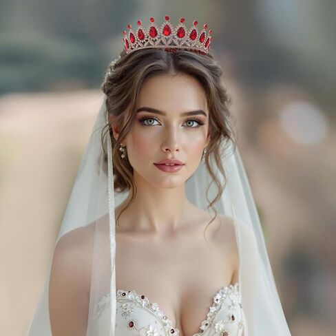 FORSEVEN Crystal Tiaras and Crowns for Women - Wedding and Birthday Party Princess Crown Hair Accessories - Bride Rhinestone Headband in Saudi Arabia