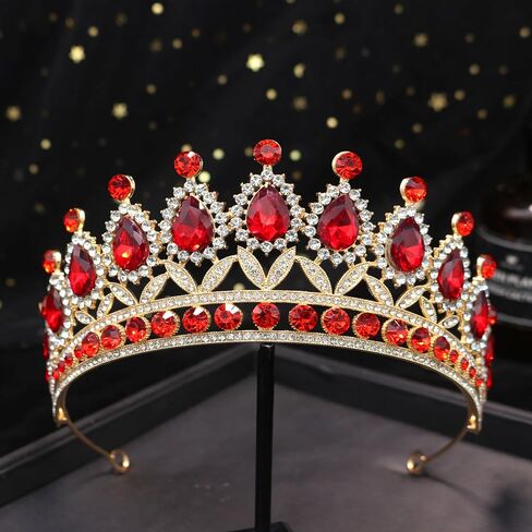 FORSEVEN Crystal Tiaras and Crowns for Women - Wedding and Birthday Party Princess Crown Hair Accessories - Bride Rhinestone Headband in Saudi Arabia