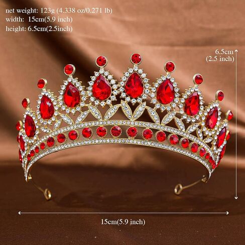 FORSEVEN Crystal Tiaras and Crowns for Women - Wedding and Birthday Party Princess Crown Hair Accessories - Bride Rhinestone Headband in Saudi Arabia