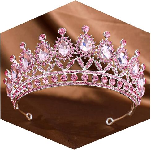 FORSEVEN Crystal Tiaras and Crowns for Women - Wedding and Birthday Party Princess Crown Hair Accessories - Bride Rhinestone Headband in Saudi Arabia
