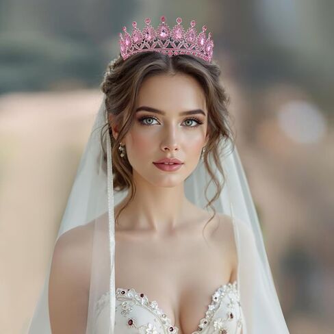 FORSEVEN Crystal Tiaras and Crowns for Women - Wedding and Birthday Party Princess Crown Hair Accessories - Bride Rhinestone Headband in Saudi Arabia