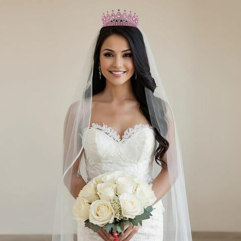 FORSEVEN Crystal Tiaras and Crowns for Women - Wedding and Birthday Party Princess Crown Hair Accessories - Bride Rhinestone Headband in Saudi Arabia