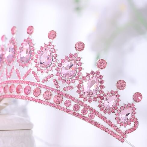 FORSEVEN Crystal Tiaras and Crowns for Women - Wedding and Birthday Party Princess Crown Hair Accessories - Bride Rhinestone Headband in Saudi Arabia