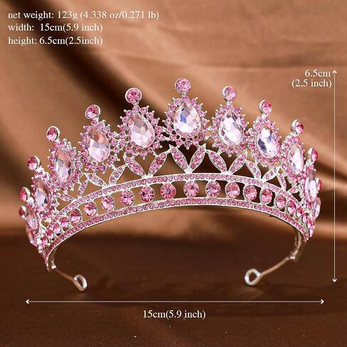FORSEVEN Crystal Tiaras and Crowns for Women - Wedding and Birthday Party Princess Crown Hair Accessories - Bride Rhinestone Headband in Saudi Arabia