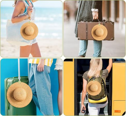 2pcs Silicone Hat Clips for Travel Bags, Anti-Lost Secure Sunhat Holder for Backpack Luggage Bogg Bags Women's Travel Accessories (Leaves) in Saudi Arabia
