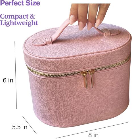 Vanity Case Makeup Bag with Removable Organizer Divider, Travel Toiletry Cosmetic Organizer for Women in Kuwait