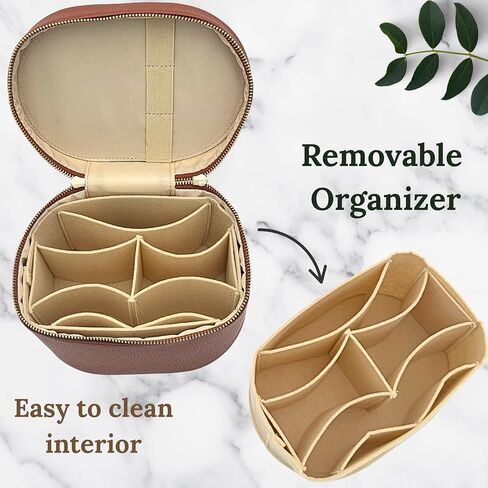 Vanity Case Makeup Bag with Removable Organizer Divider, Travel Toiletry Cosmetic Organizer for Women in Kuwait