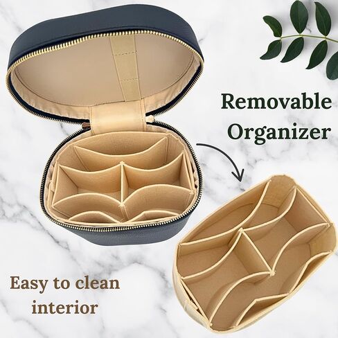 Vanity Case Makeup Bag with Removable Organizer Divider, Travel Toiletry Cosmetic Organizer for Women in Kuwait