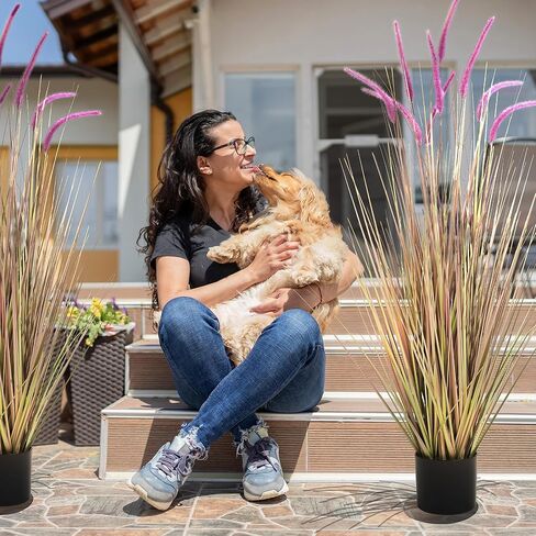 كول الاصطناعي 4ft من ريد العشب القصب ، 47.2in مصطنعة داخلية مصطنعة في الهواء الطلق نبات العشب المزيف ، مكتب الزفاف المنزلي النباتات الاصطناعية والزهور في وعاء فو النباتية الخضراء ، هدية المنزل in Kuwait