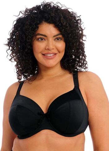 Elomi Plus Size Plain Sailing Plunge Bikini Top 40JJ, Black in Saudi Arabia