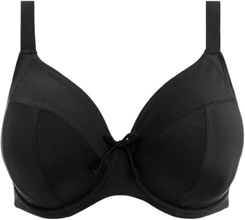 Elomi Plus Size Plain Sailing Plunge Bikini Top 40JJ, Black in Saudi Arabia