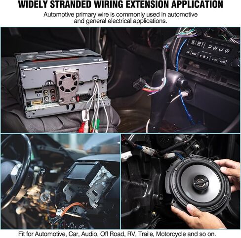 SUZCO 13 Rolls 14GA Automotive Primary Wire Spools, 13 Colors Single Conductor Car Audio/Trailer CCA Low Voltage Wiring, -20°C-105°C, SAE J1128/SAE J-1560/M1L56A/MS3450 (100FT/Spool, 1300FT) in Saudi Arabia