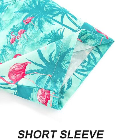 APTRO Men's Hawaiian Shirt Short Sleeve Tropical Vacation Button Down Beach Floral Palm Shirts in Saudi Arabia