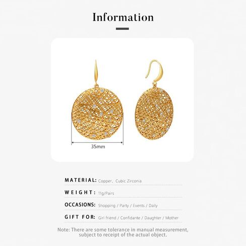 18K gold earrings, suitable for women, light weight, thick and sturdy, hypoallergenic, thick opening, twisted shape earring set, jewelry gift big in Saudi Arabia