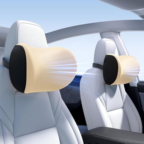 Wigoo 2025 Upgrade Car Neck Pillow [No More Pressure, Odorless] Soft Car Headrest Pillow with Adjustable Strap Removable Cover 100% Memory Foam, Fits All Vehicles (Black 2-Pack) in Saudi Arabia
