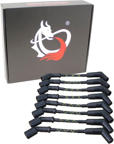 DRAGON FIRE PERFORMANCE Direct Fit Classic Vintage Cloth Braided Spark Plug Wire Set Compatible With 1997-2019 Chevrolet Cadillac Pontiac LS 5.3L 5.7L 6.0L 6.2L 7.0L V8 Oem Fit PWJ258-BLKBR in Saudi Arabia