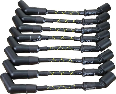 DRAGON FIRE PERFORMANCE Direct Fit Classic Vintage Cloth Braided Spark Plug Wire Set Compatible With 1997-2019 Chevrolet Cadillac Pontiac LS 5.3L 5.7L 6.0L 6.2L 7.0L V8 Oem Fit PWJ258-BLKBR in Saudi Arabia