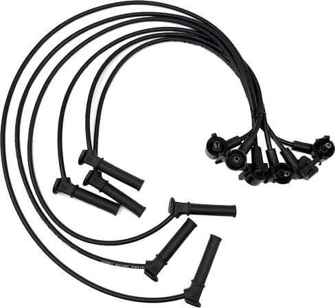 WR6096 Ignition Spark Plug Wires Set (6-Piece) - Compatible with 2002-2010 Ford Explorer, 2007-2010 Explorer Sport Trac & 2001-2010 Mercury Mountaineer (4.0L V6) - 3U2Z12259D, WR6052, WR6081 in Saudi Arabia