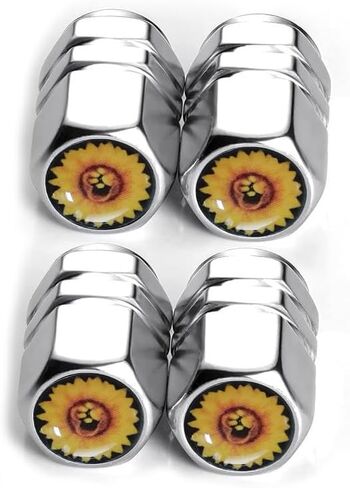 صمام إطارات عجلات عباد الشمس المعدنية صمامات الإطارات الجذعية 4 حزمة بارد عباد الشمس بارد عبارة in Kuwait