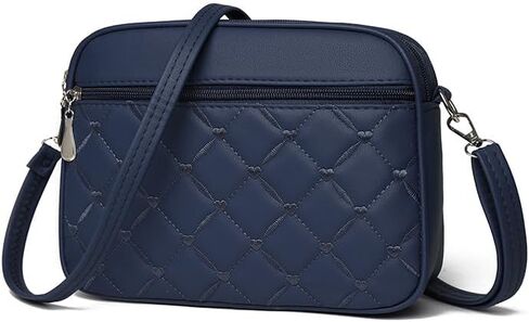 Small Quilted Crossbody for Women purse,vegan leather Multi-layer Shoulder Handbag with Adjustable strap in Kuwait