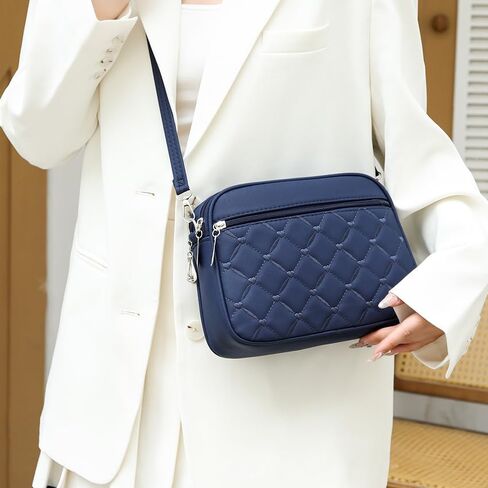 Small Quilted Crossbody for Women purse,vegan leather Multi-layer Shoulder Handbag with Adjustable strap in Kuwait