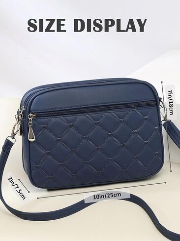 Small Quilted Crossbody for Women purse,vegan leather Multi-layer Shoulder Handbag with Adjustable strap in Kuwait