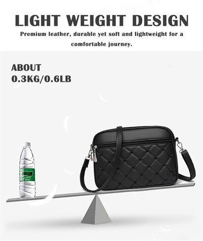 Small Quilted Crossbody for Women purse,vegan leather Multi-layer Shoulder Handbag with Adjustable strap in Kuwait