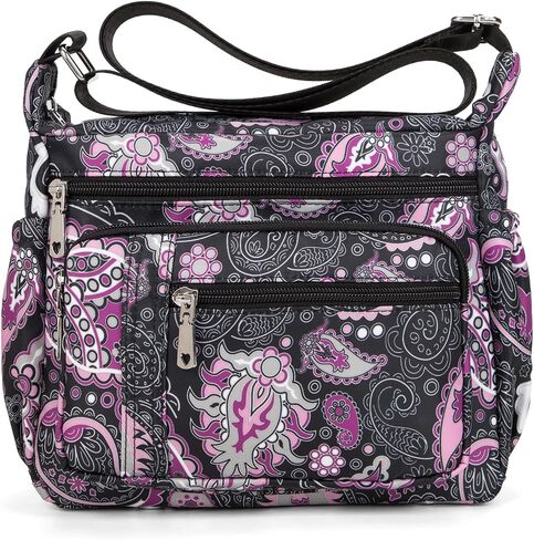 F.Fetivin Women Floral Counter Bebag Floaty Flugle Mopicets Bag Ladies Crossbody Crossbody Lightweight Nylon Travel in Kuwait