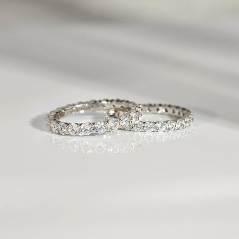Marilyn Monroe Round Cut Beatherity Ring | روديوم ، الذهب الصفراء والذهبية الوردية مطلي 925 sterling الفضة اللانهاية الفرقة للنساء | 2-2.5-carats Zirconia Zirconia CZ محاكاة الماس in Kuwait