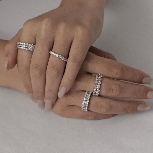 Marilyn Monroe Round Cut Beatherity Ring | روديوم ، الذهب الصفراء والذهبية الوردية مطلي 925 sterling الفضة اللانهاية الفرقة للنساء | 2-2.5-carats Zirconia Zirconia CZ محاكاة الماس in Kuwait