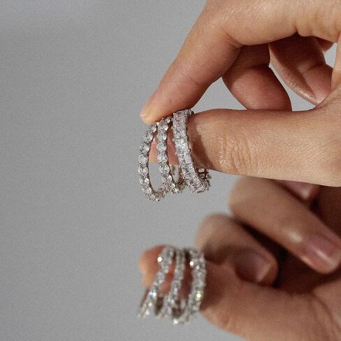 Marilyn Monroe Round Cut Beatherity Ring | روديوم ، الذهب الصفراء والذهبية الوردية مطلي 925 sterling الفضة اللانهاية الفرقة للنساء | 2-2.5-carats Zirconia Zirconia CZ محاكاة الماس in Kuwait