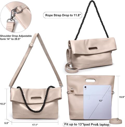 حقائب حمل كبيرة للنساء Hobo Crossbody محافظ حقائب اليد الكتف الجلدية تعمل على حقائب السيدات مع حزام قابل للتعديل in Kuwait