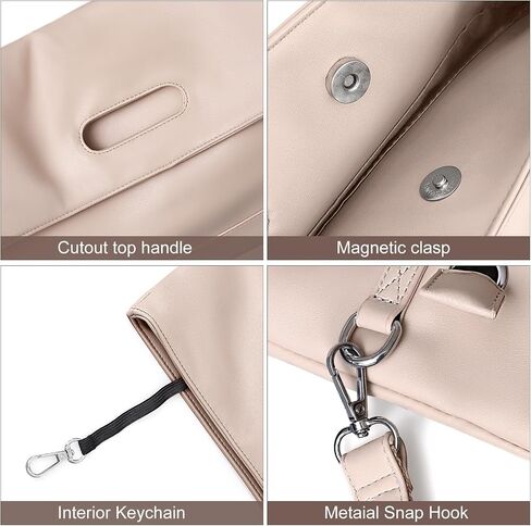 حقائب حمل كبيرة للنساء Hobo Crossbody محافظ حقائب اليد الكتف الجلدية تعمل على حقائب السيدات مع حزام قابل للتعديل in Kuwait