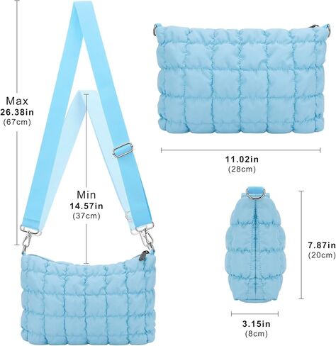 E-Tree Quilted Crossbody Bags for Women Men, Puffer Handbag Purse with Shoulder Strap in Kuwait