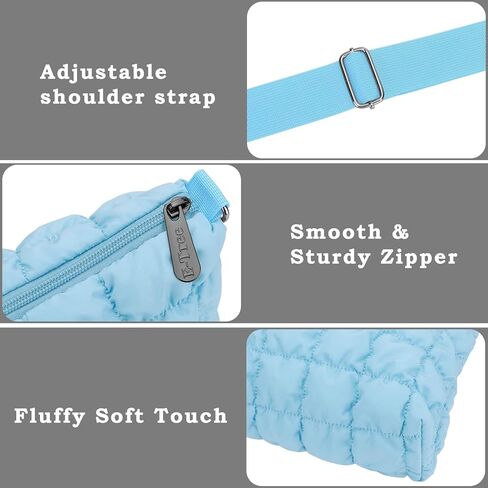 E-Tree Quilted Crossbody Bags for Women Men, Puffer Handbag Purse with Shoulder Strap in Kuwait