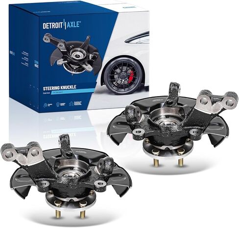 Detroit Axle - FWD Front 2pc Steering Knuckles for Toyota 2003-2008 Matrix w/ 4-Wheel ABS, 2 Steering Knuckles & Wheel Bearing Hubs Assembly 2004 2005 2006 2007 Replacement in Saudi Arabia