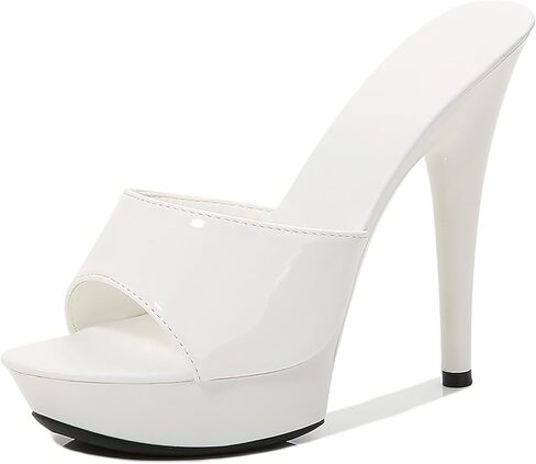 Women Fish Mouth Sky High Heel Platform Sexy Party Slides Round Open Toe Slip On High Heeled Backless Prom Sandals Fashion Stiletto Dress Bridal Evening Shoes in Kuwait