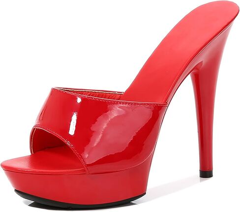 Women Fish Mouth Sky High Heel Platform Sexy Party Slides Round Open Toe Slip On High Heeled Backless Prom Sandals Fashion Stiletto Dress Bridal Evening Shoes in Kuwait