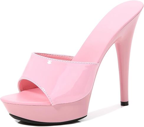 Women Fish Mouth Sky High Heel Platform Sexy Party Slides Round Open Toe Slip On High Heeled Backless Prom Sandals Fashion Stiletto Dress Bridal Evening Shoes in Kuwait
