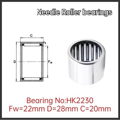 2/4PCS Inner Diameter 22mm Needle Roller Bearing HK2210 2212 2216 2218 2220 2230 222925 222930 223014(HK222930 22X29X30,4Pcs) in Saudi Arabia