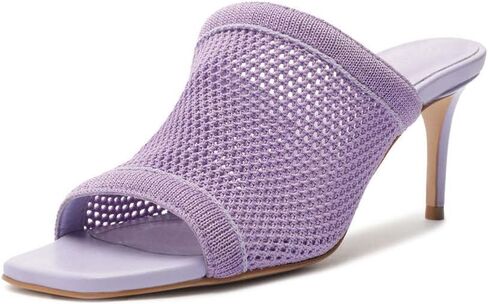 Schutz Sinara Smoky Grape Wide Strap Slip on Open Toe Stiletto Mid Heel Sandals ، 9.5 in Kuwait