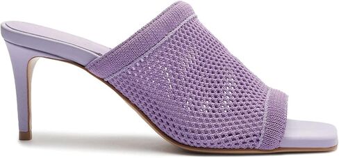 Schutz Sinara Smoky Grape Wide Strap Slip on Open Toe Stiletto Mid Heel Sandals ، 9.5 in Kuwait