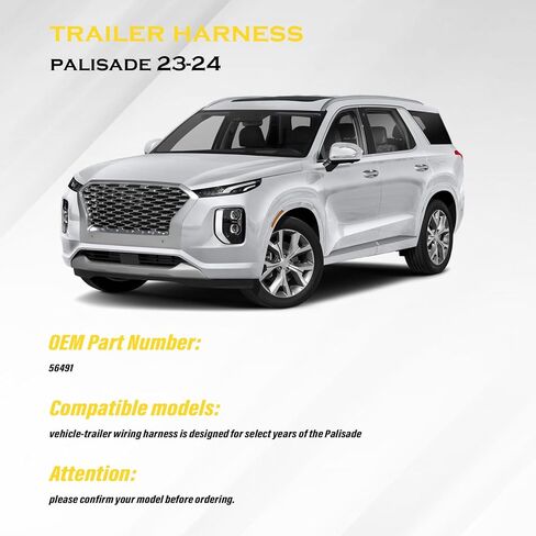 4 طريقة مقطورة الأسلاك تسخير الإخراج المسطح 56491 متوافق مع Hyundai Palisade 2023 2024 2025 ، 4 دبوس مقطورة الأسلاك in Saudi Arabia