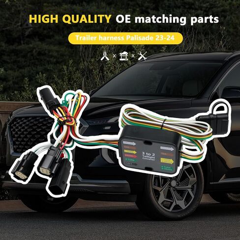 4 طريقة مقطورة الأسلاك تسخير الإخراج المسطح 56491 متوافق مع Hyundai Palisade 2023 2024 2025 ، 4 دبوس مقطورة الأسلاك in Saudi Arabia