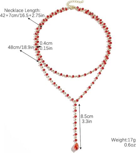 القوطية الطبقات السوداء قلادة قلادة حمراء قلادة خمر قطرة الدم المستعار قلادة قلادة الشرير Dark Tear Drop y قلادة هالوين قلادة in Kuwait