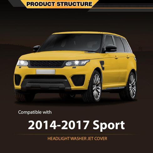 غطاء فوهة غسالة المصباح الأمامي قبعة فوهة 1 متوافق مع Land Rover Range Rover Sport 2014-2017 ، LR045045 ، LR045044 ، Glossy Black in Saudi Arabia